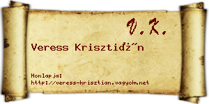 Veress Krisztián névjegykártya